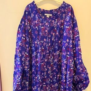Only Necessities - Purple Flannel Nightgown - 5X